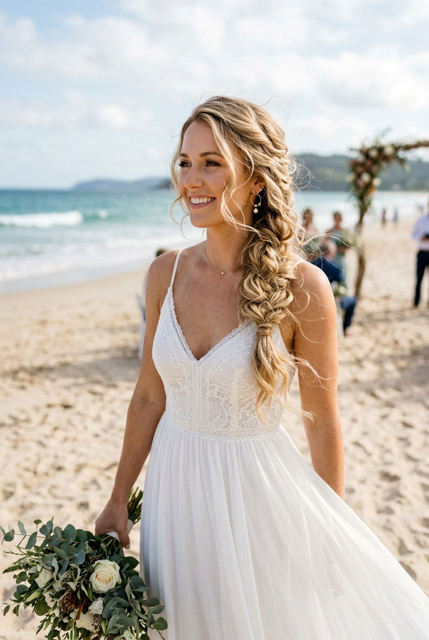 Messy Side Braid - 20 bridal hairstyle with soft tendrils - 20 bridal hairstyle with soft tendrils