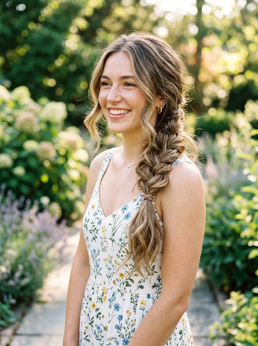 Messy Side Braid Ponytail - 20 party hairstyle with side braid ponytail - 20 party hairstyle with side braid ponytail