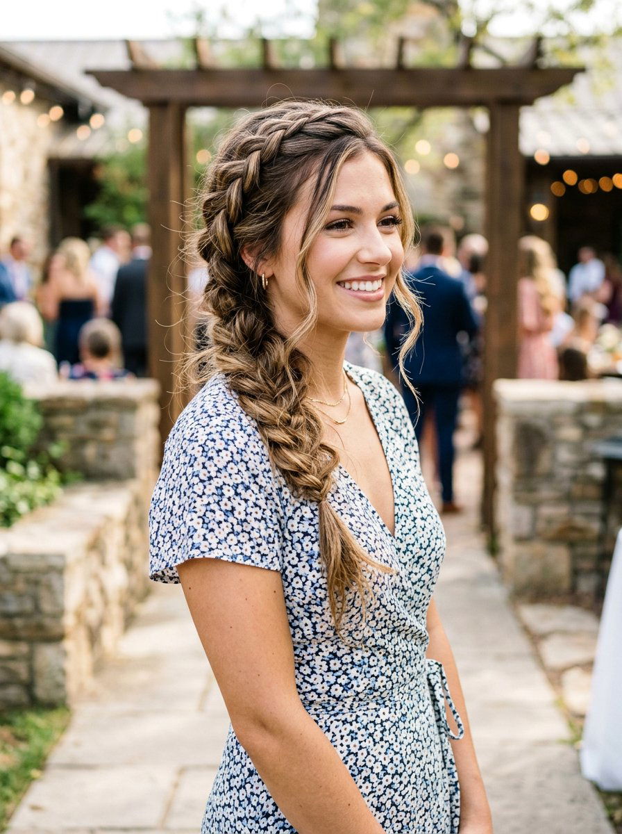 Messy Side Braid for Homecoming - 20 homecoming side braid hairstyle - 20 homecoming side braid hairstyle