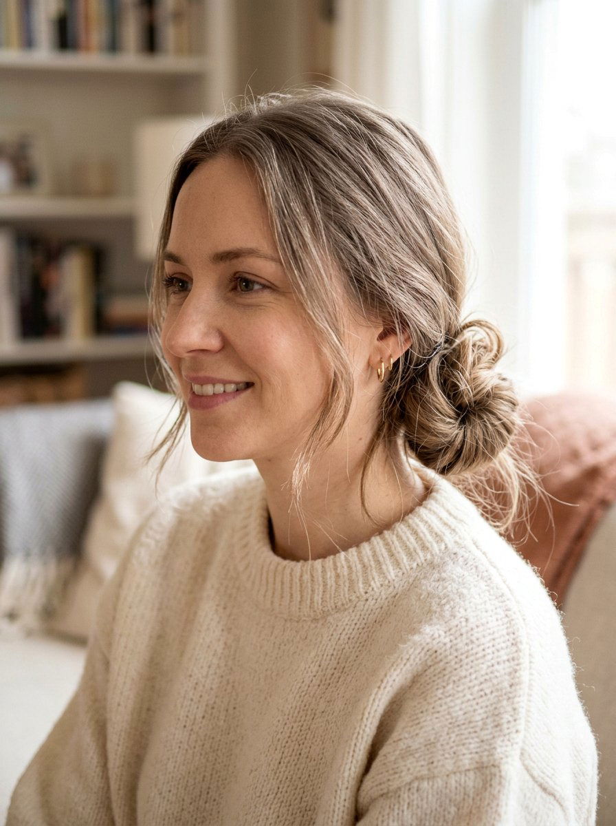 Messy Side Bun For Fine Limp Hair - 20 quick hairstyle for fine limp hair - 20 quick hairstyle for fine limp hair