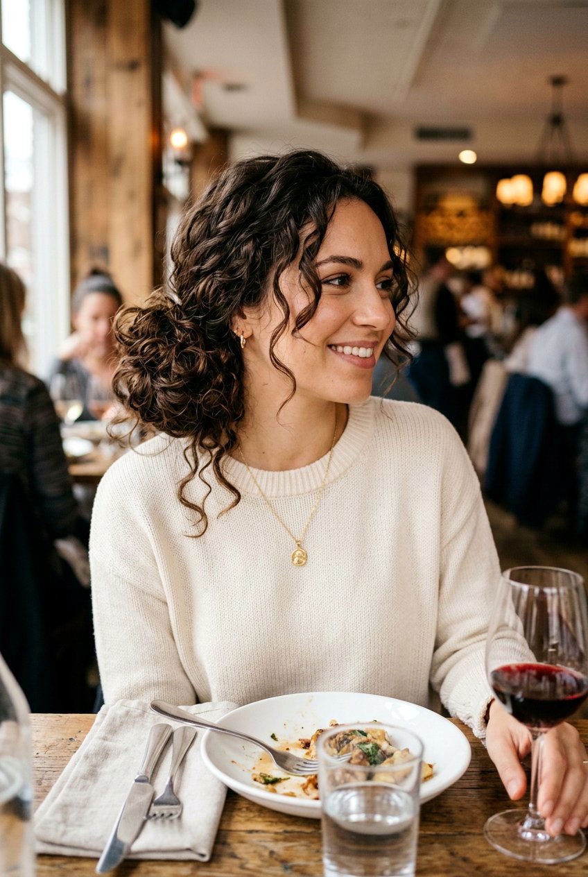 Messy Side Curly Bun - 20 birthday hairstyle with side curls - 20 birthday hairstyle with side curls