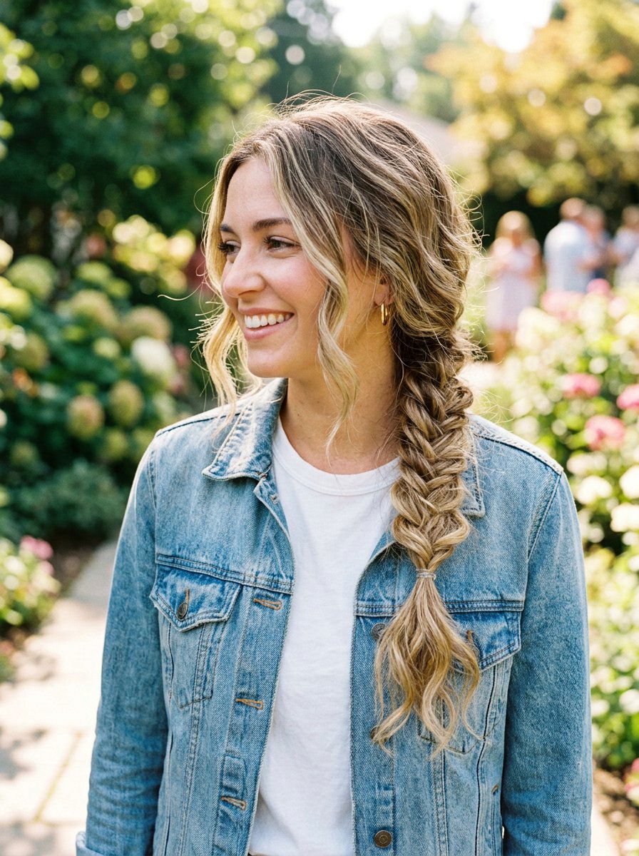 Messy Side Fishtail Braid - 20 side fishtail braid for medium hair - 20 side fishtail braid for medium hair
