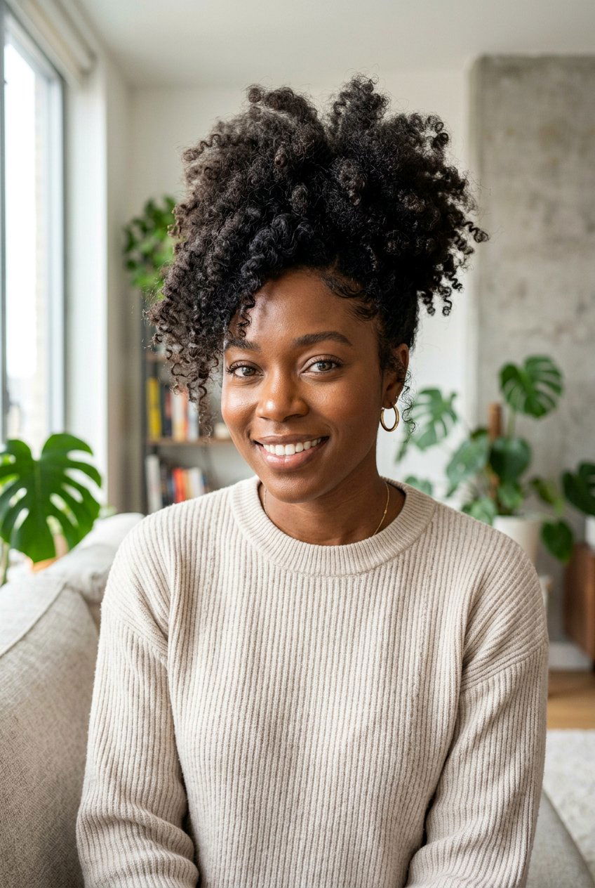 Messy Side Part Puff - 20 natural hair side part puff - 20 natural hair side part puff
