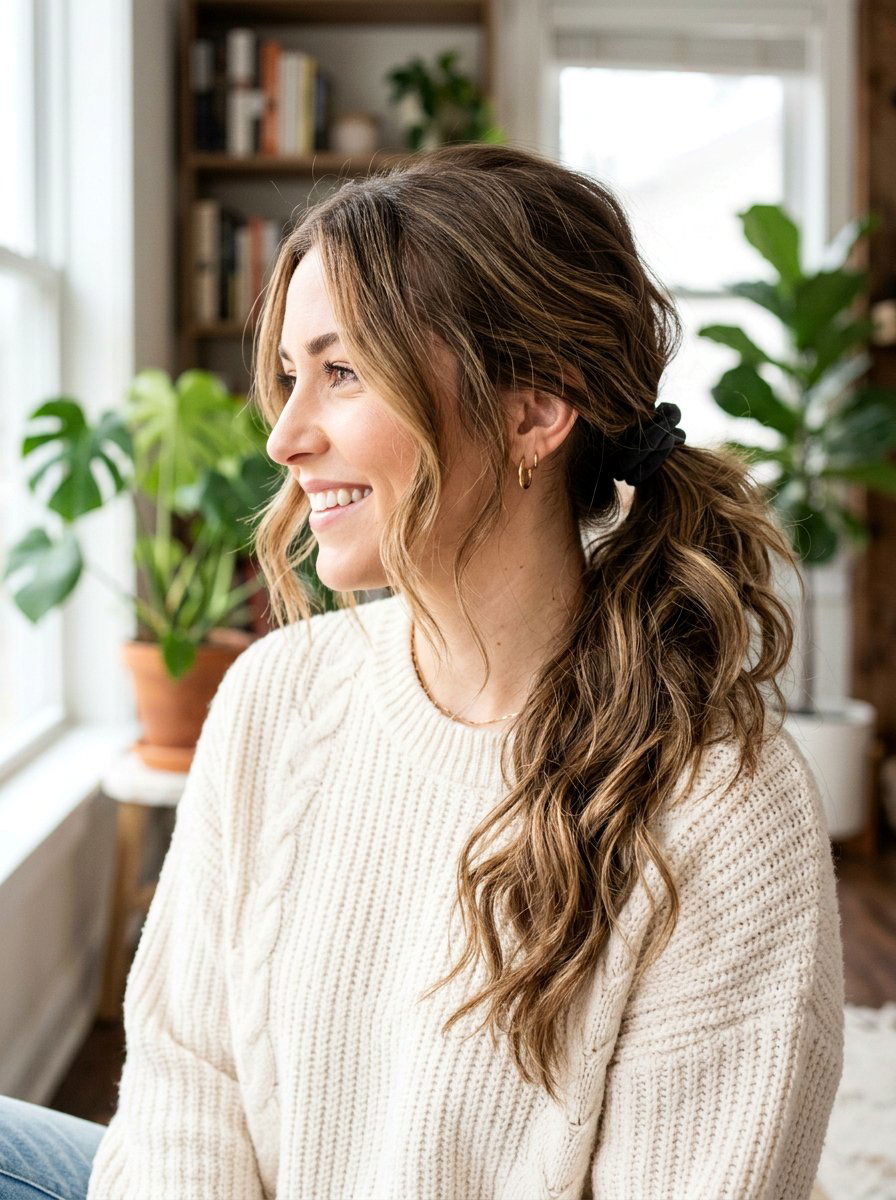 Messy Side Swept Ponytail - 20 interview hairstyle with side swept ponytail - 20 interview hairstyle with side swept ponytail