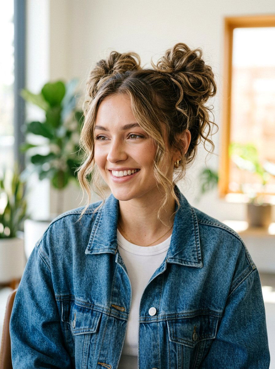 Messy Space Buns - 20 party space buns hairstyle - 20 party space buns hairstyle