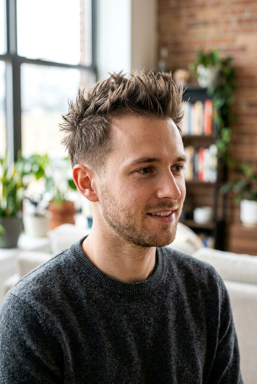 Messy Spiky Haircut - 20 hairstyles for men with thin hair - 20 hairstyles for men with thin hair