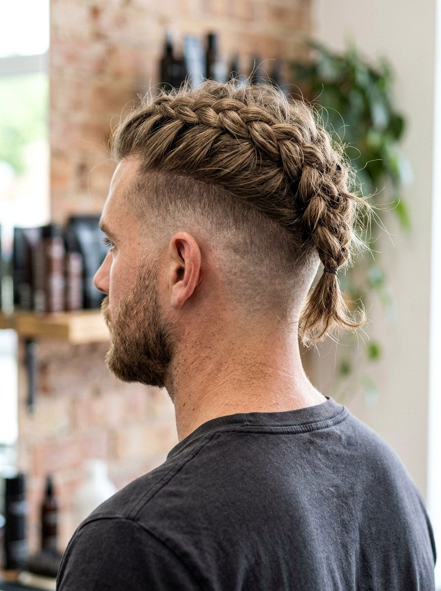 Messy Texture Braid Undercut - 20 viking undercut braid men - 20 viking undercut braid men