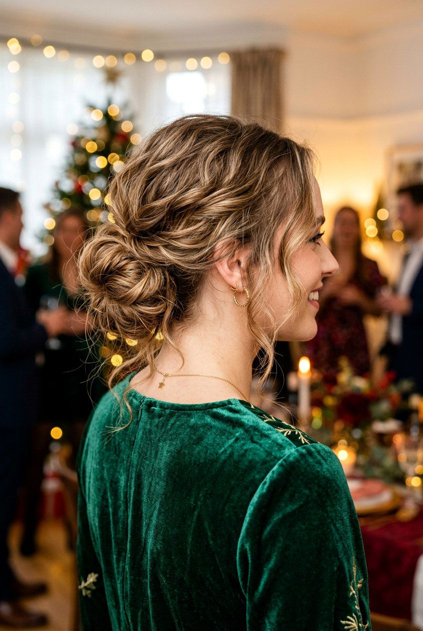 Messy Textured Bun Updo - 20 formal festive updo - 20 formal festive updo
