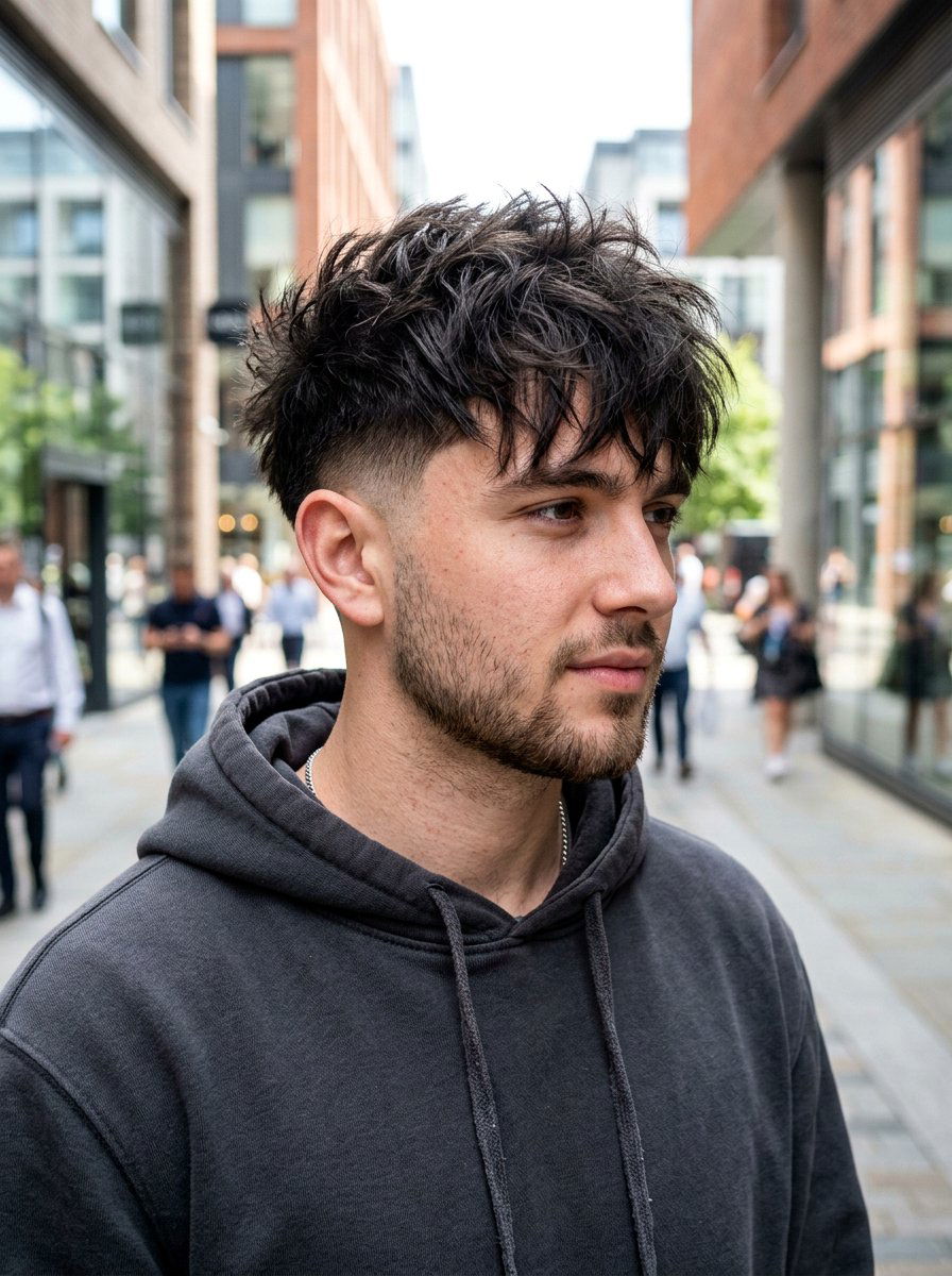 Messy Textured Fringe With Taper Fade - 20 textured fringe with taper fade - 20 textured fringe with taper fade