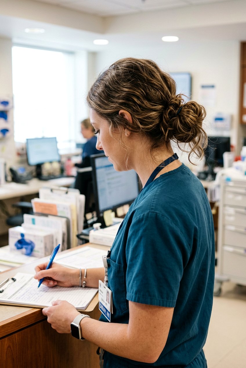 Messy Textured Nurse Bun - 20 nurse bun hairstyles - 20 nurse bun hairstyles