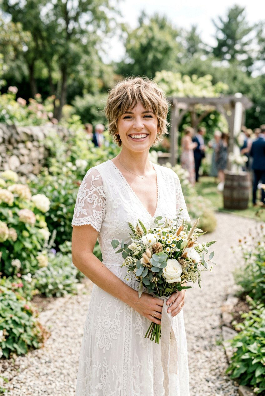 Messy Textured Pixie Cut - 20 bridal hairstyle for short pixie hair - 20 bridal hairstyle for short pixie hair