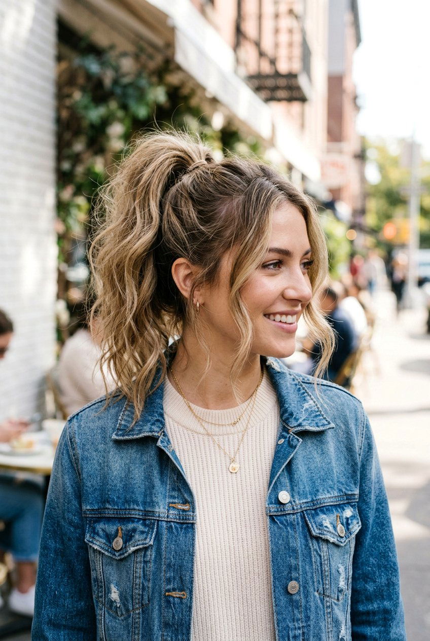 Messy Textured Ponytail - 20 date night hairstyles - 20 date night hairstyles