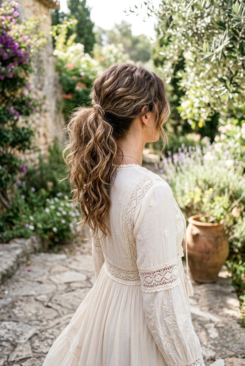 Messy Textured Ponytail Wedding - 20 elegant wedding guest ponytail - 20 elegant wedding guest ponytail