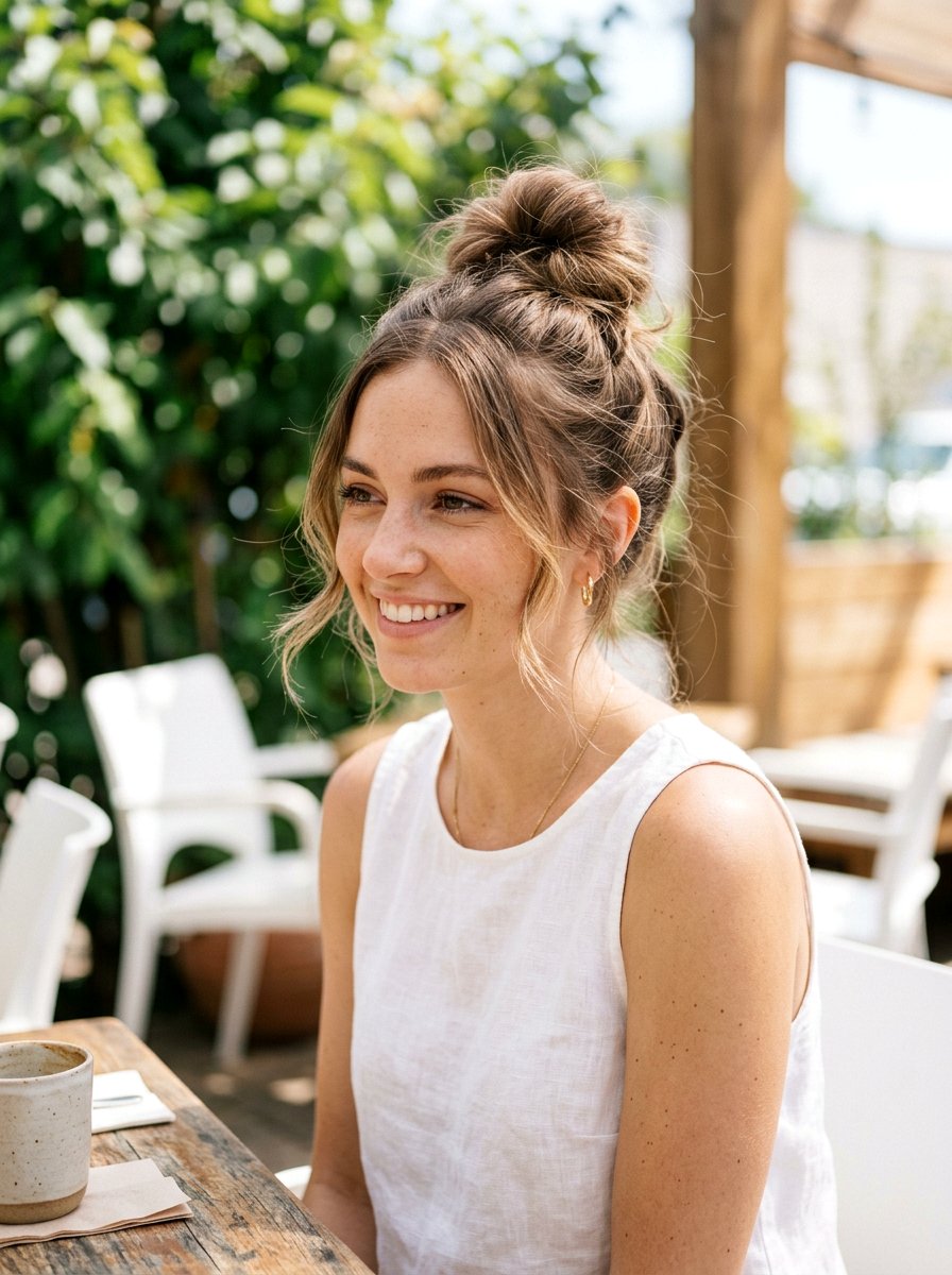 Messy Top Knot For Fine Limp Hair - 20 quick hairstyle for fine limp hair - 20 quick hairstyle for fine limp hair