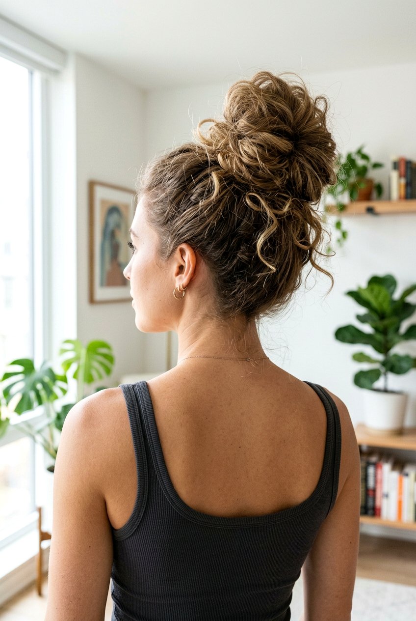 Messy Top Knot For Long Hair - 20 messy top knot hairstyle - 20 messy top knot hairstyle