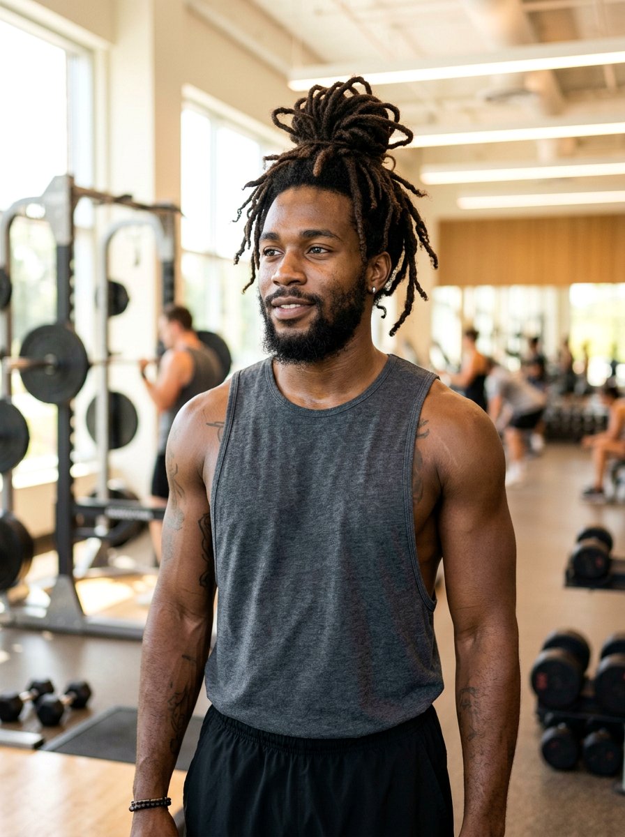 Messy Top Knot Semi Freeform Dreads - 20 semi freeform dreads styles men - 20 semi freeform dreads styles men