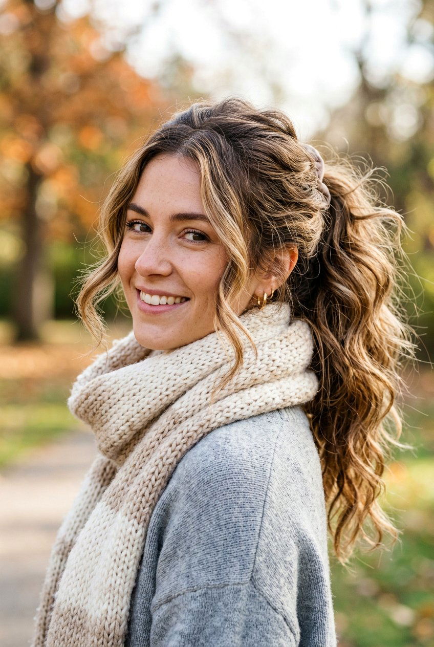 Messy Tumbled Ponytail - 20 rainy day ponytail for women - 20 rainy day ponytail for women