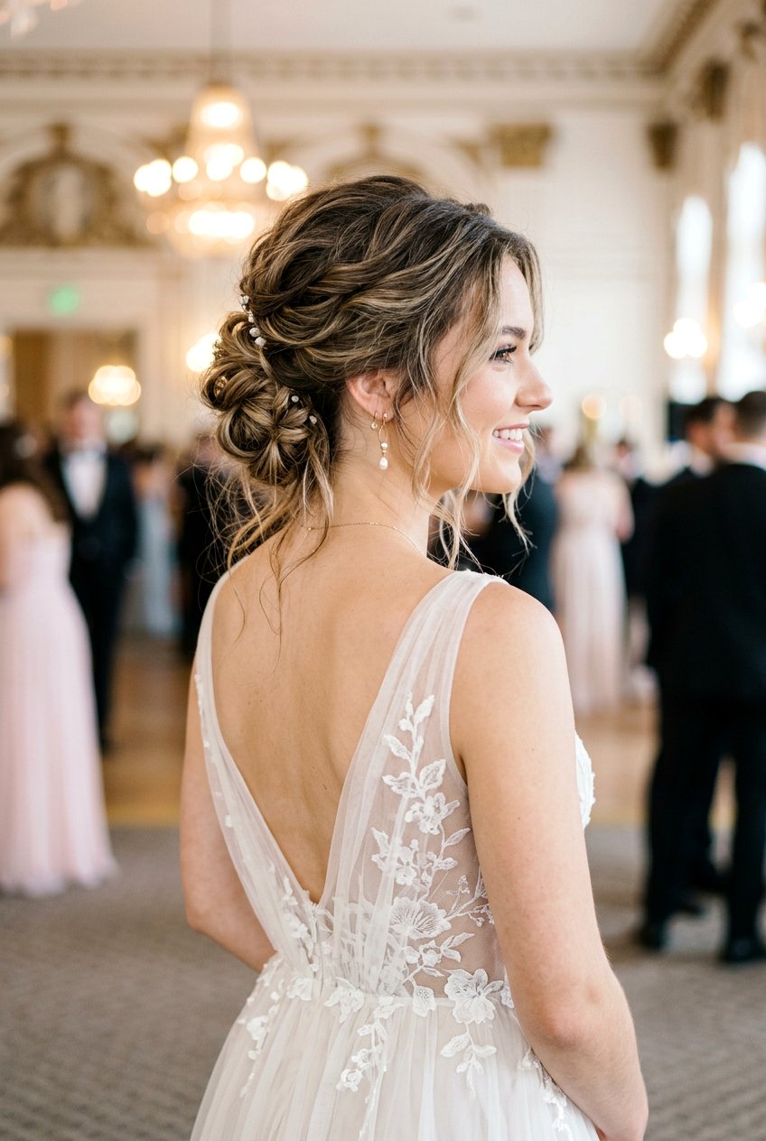 Messy Twisted Updo for Prom Night - 20 prom hairstyles for medium hair - 20 prom hairstyles for medium hair