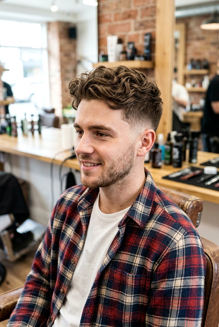 Messy Waves Taper - 20 mens haircut for round face - 20 men’s haircut for round face