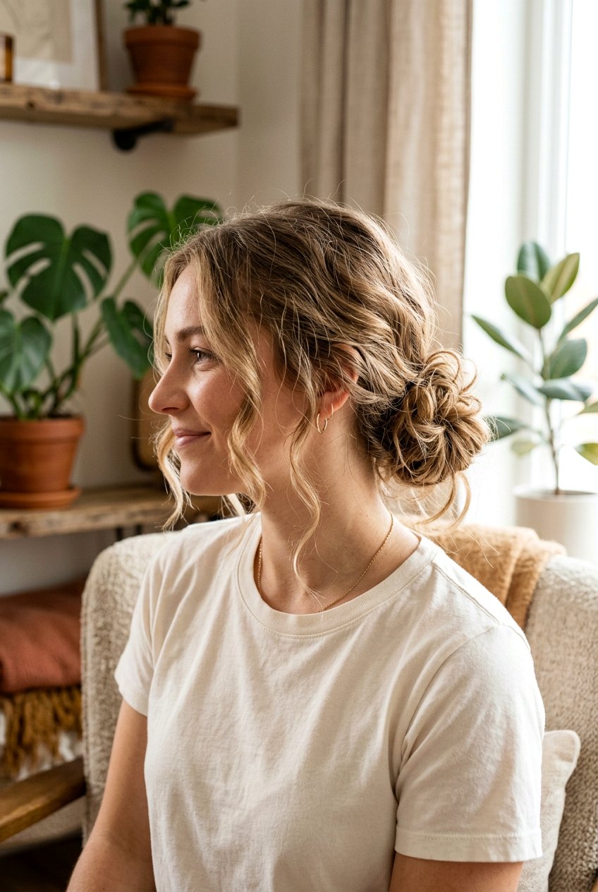 Messy Western Bun Hairstyle - 20 western hairstyles for women - 20 western hairstyles for women