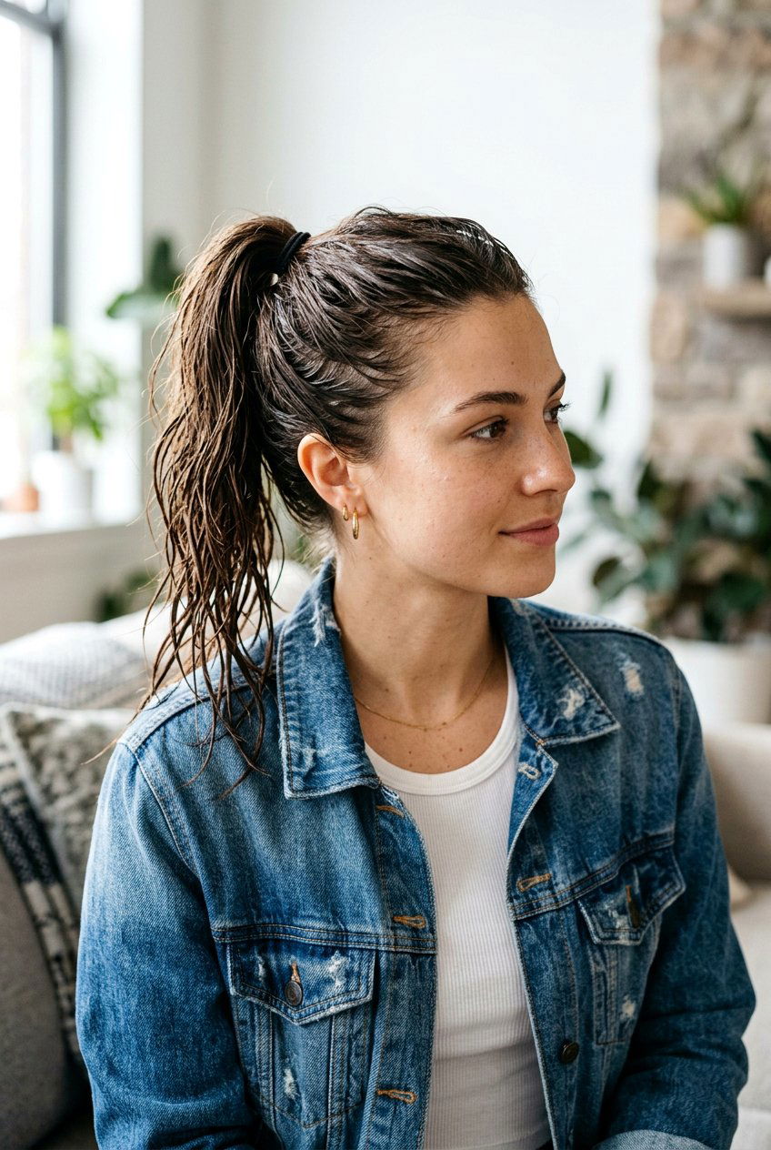 Messy Wet Look Ponytail - 20 runway wet look ponytail - 20 runway wet look ponytail