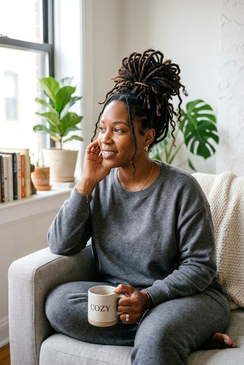 Messy loc bun - 20 loc bun hairstyles - 20 loc bun hairstyles