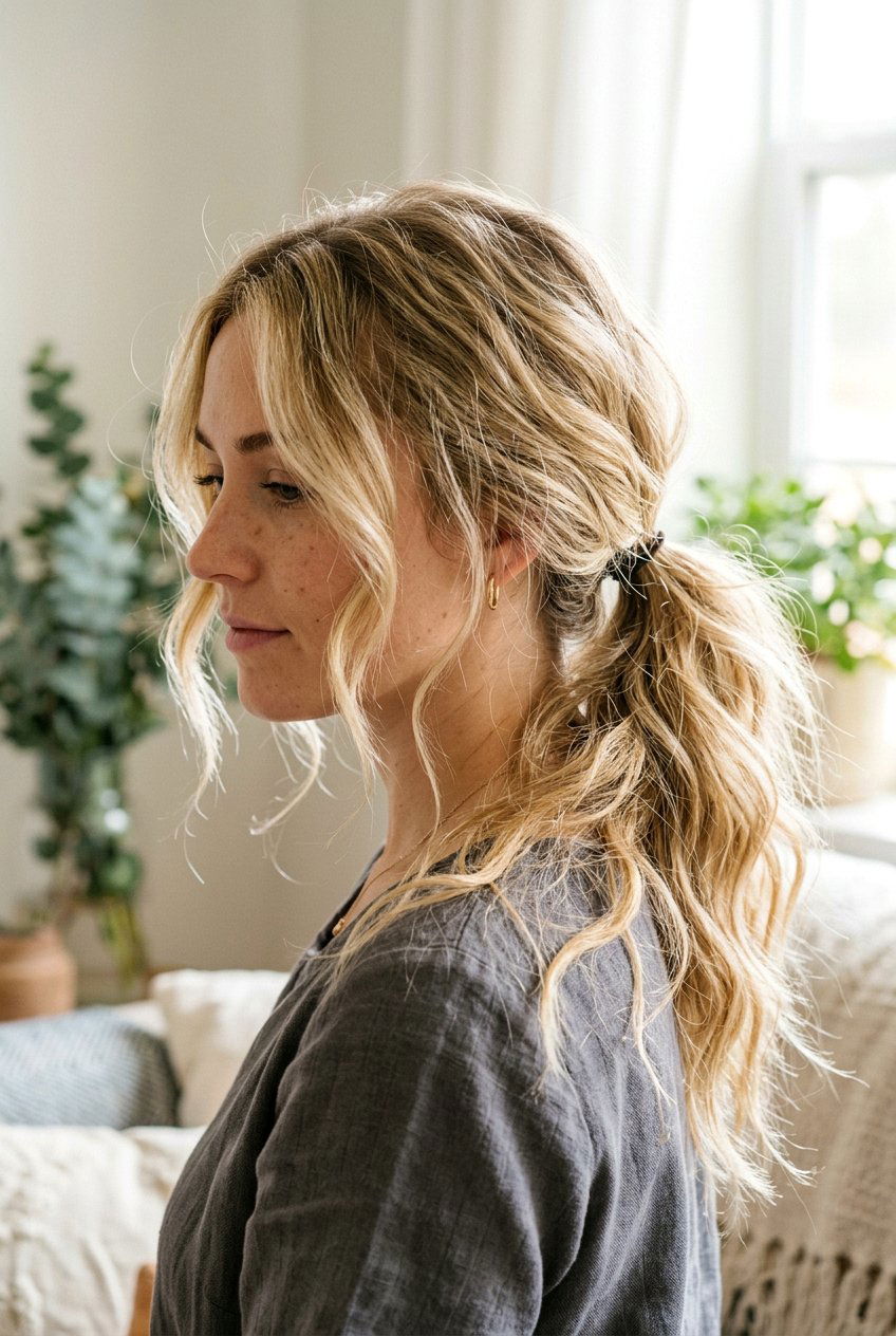 Messy low ponytail - 20 low ponytail hairstyles - 20 low ponytail hairstyles