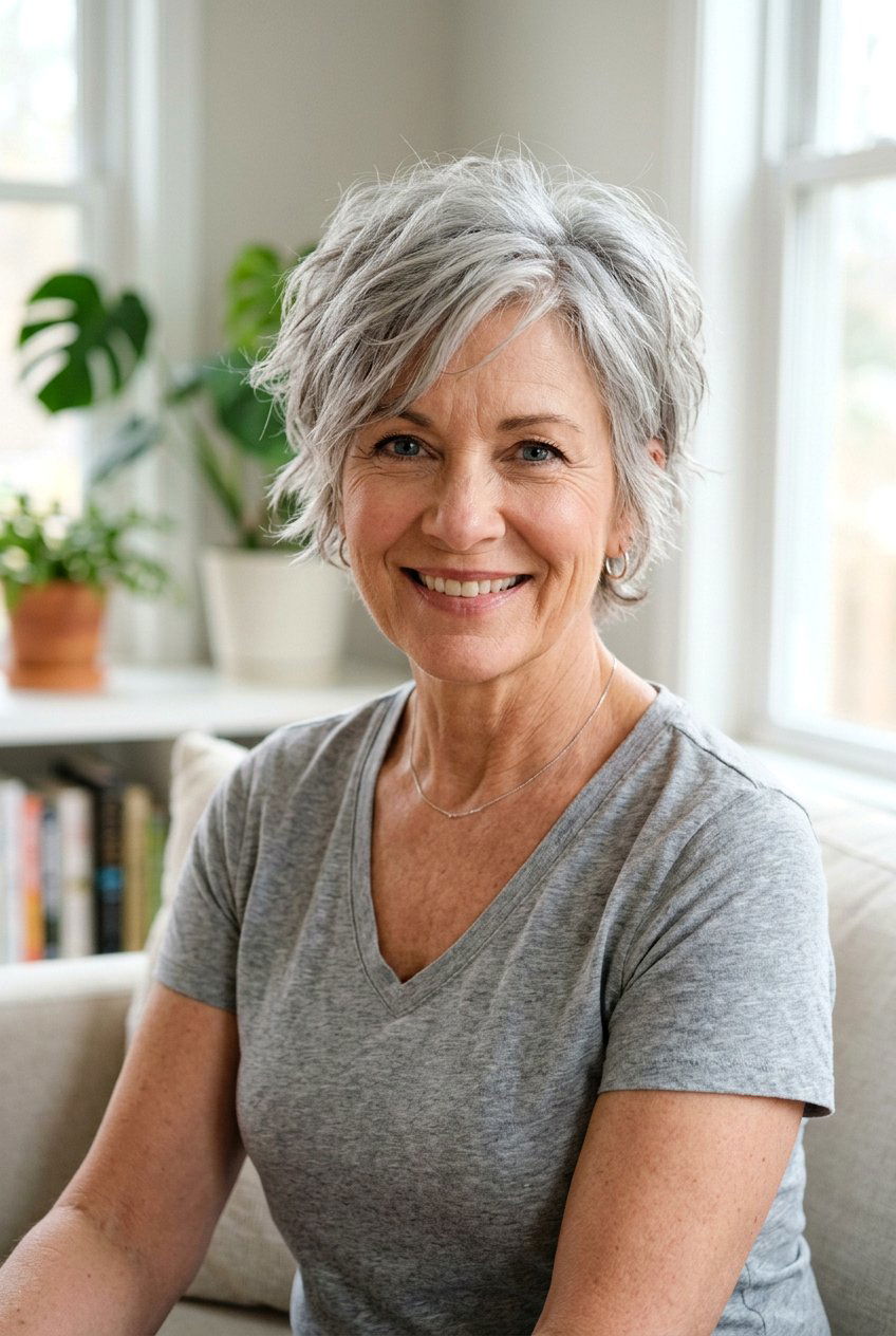 Messy pixie cut - 20 modern pixie for women over 50 - 20 modern pixie for women over 50