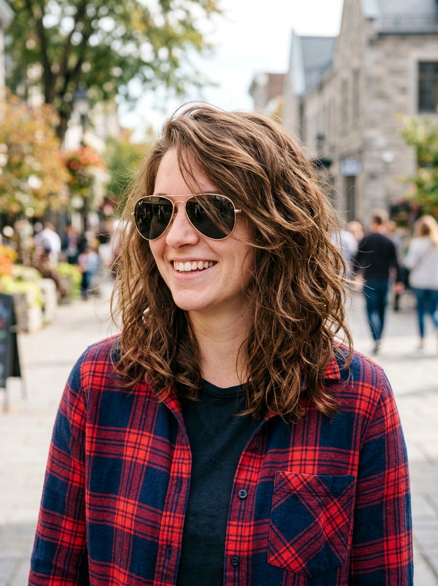 Messy shoulder length hair - 20 shoulder length hairstyles for women with glasses - 20 shoulder length hairstyles for women with glasses