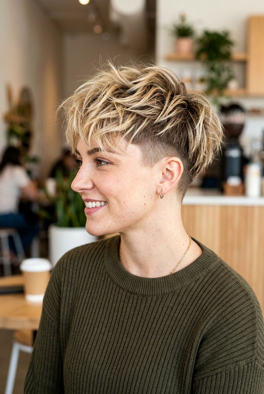 Messy textured undercut pixie haircut - 20 undercut pixie haircut - 20 undercut pixie haircut