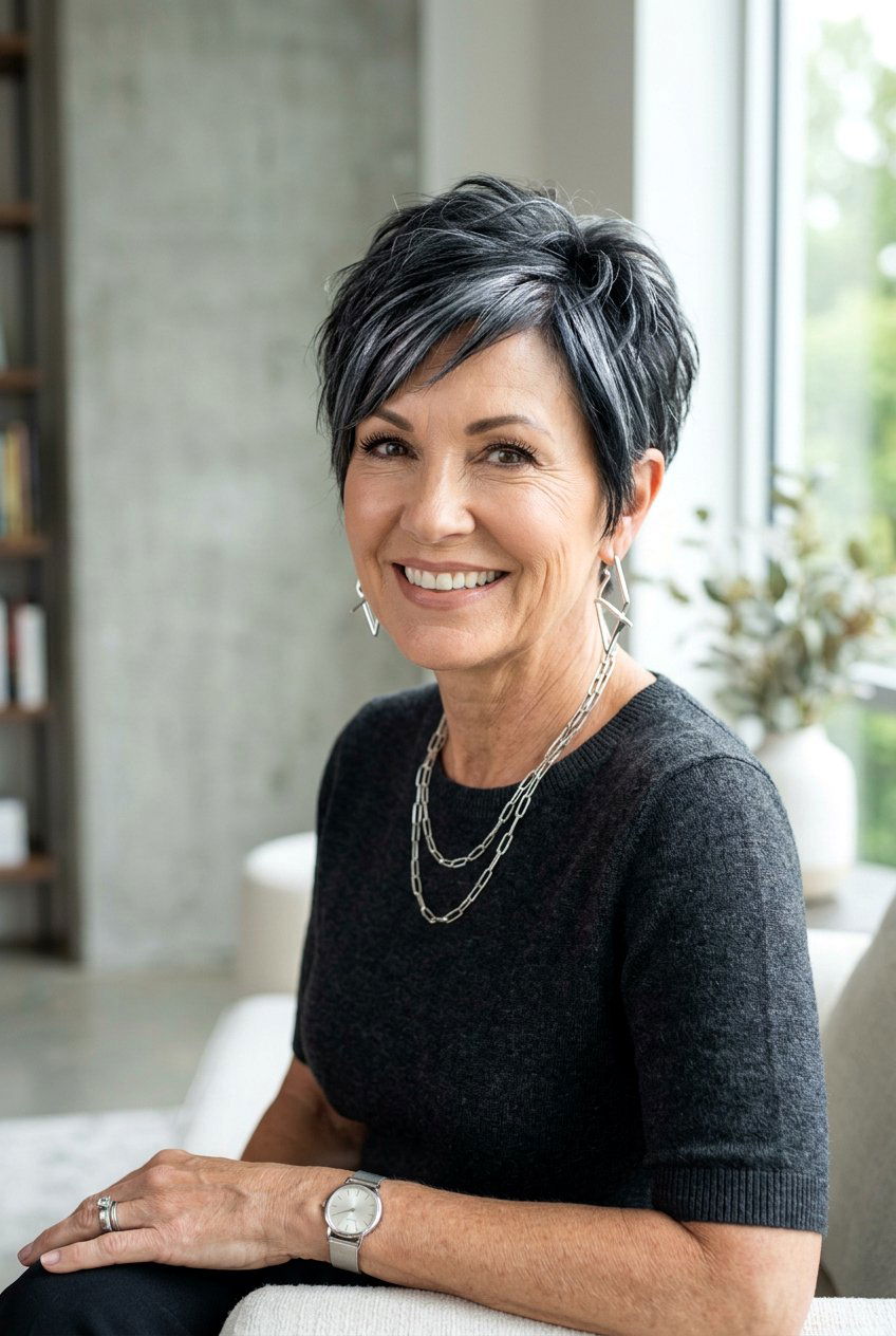 Metallic Black Hair Color - 20 glossy black hair color for women over 50 - 20 glossy black hair color for women over 50