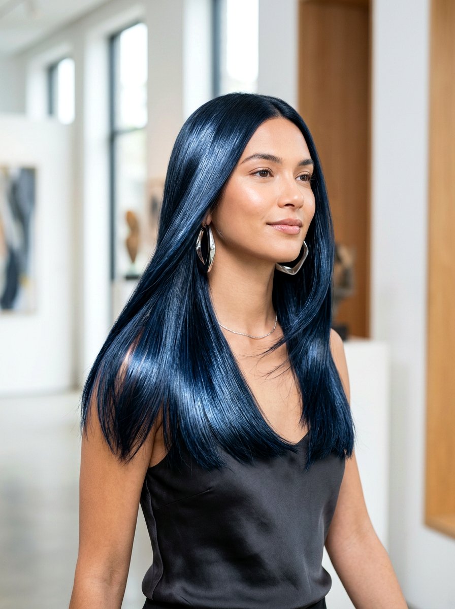 Metallic Blue Black Hair Color - 20 winter blue black hair color - 20 winter blue black hair color