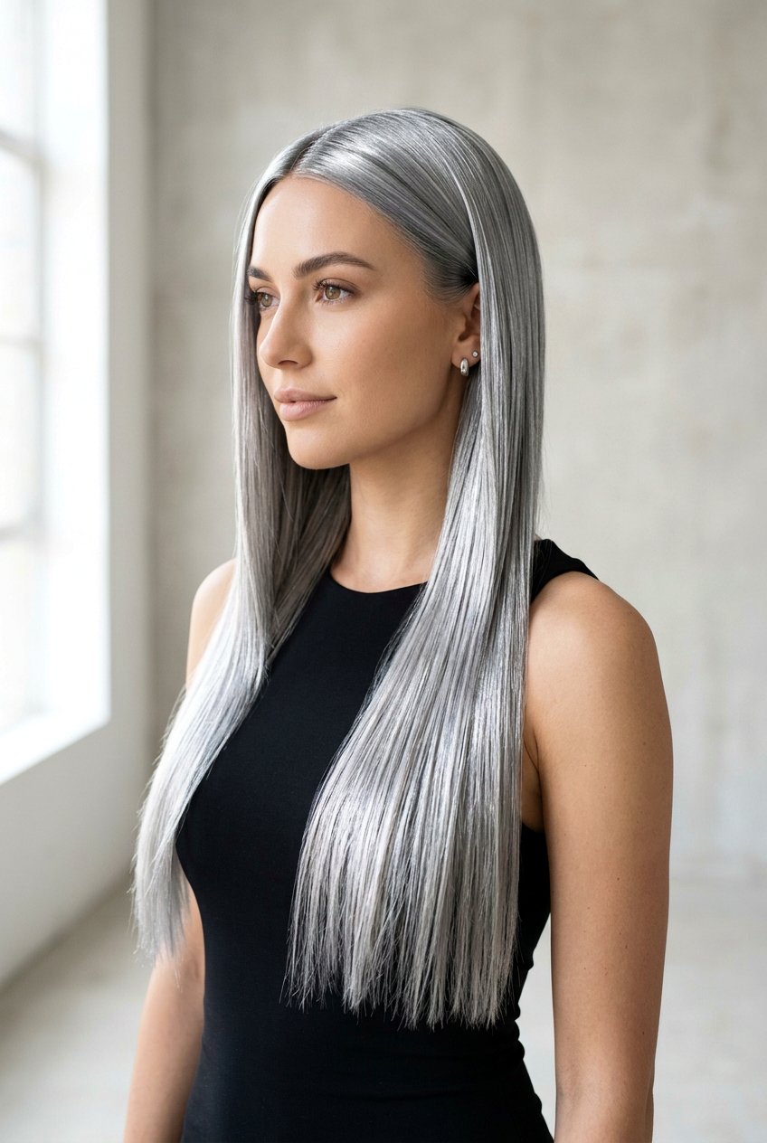 Metallic Chrome Hair Color - 20 expensive looking hair color - 20 expensive looking hair color