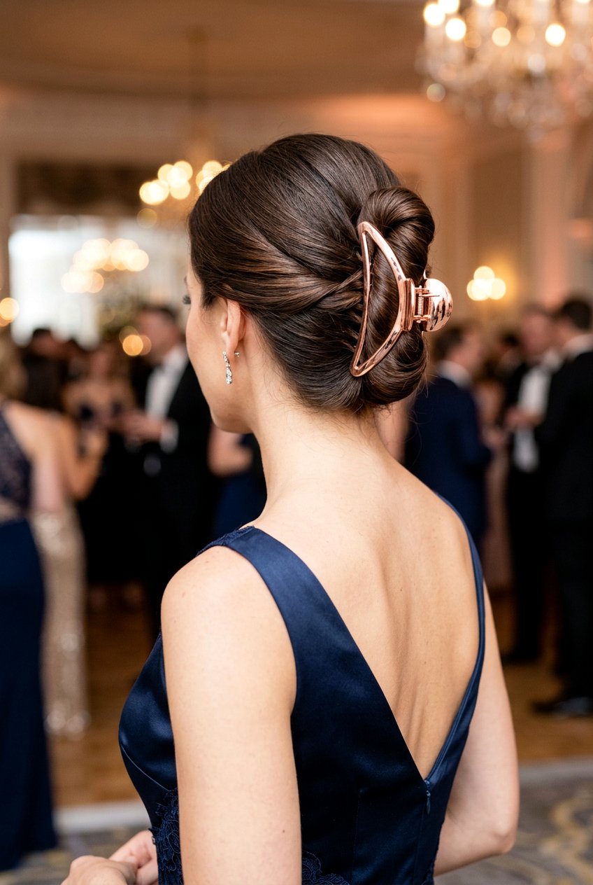 Metallic Claw Clip Style - 20 y2k bun with claw clip - 20 y2k bun with claw clip