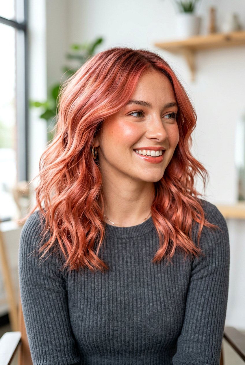 Metallic Coral Hair - 20 coral hair color ideas - 20 coral hair color ideas