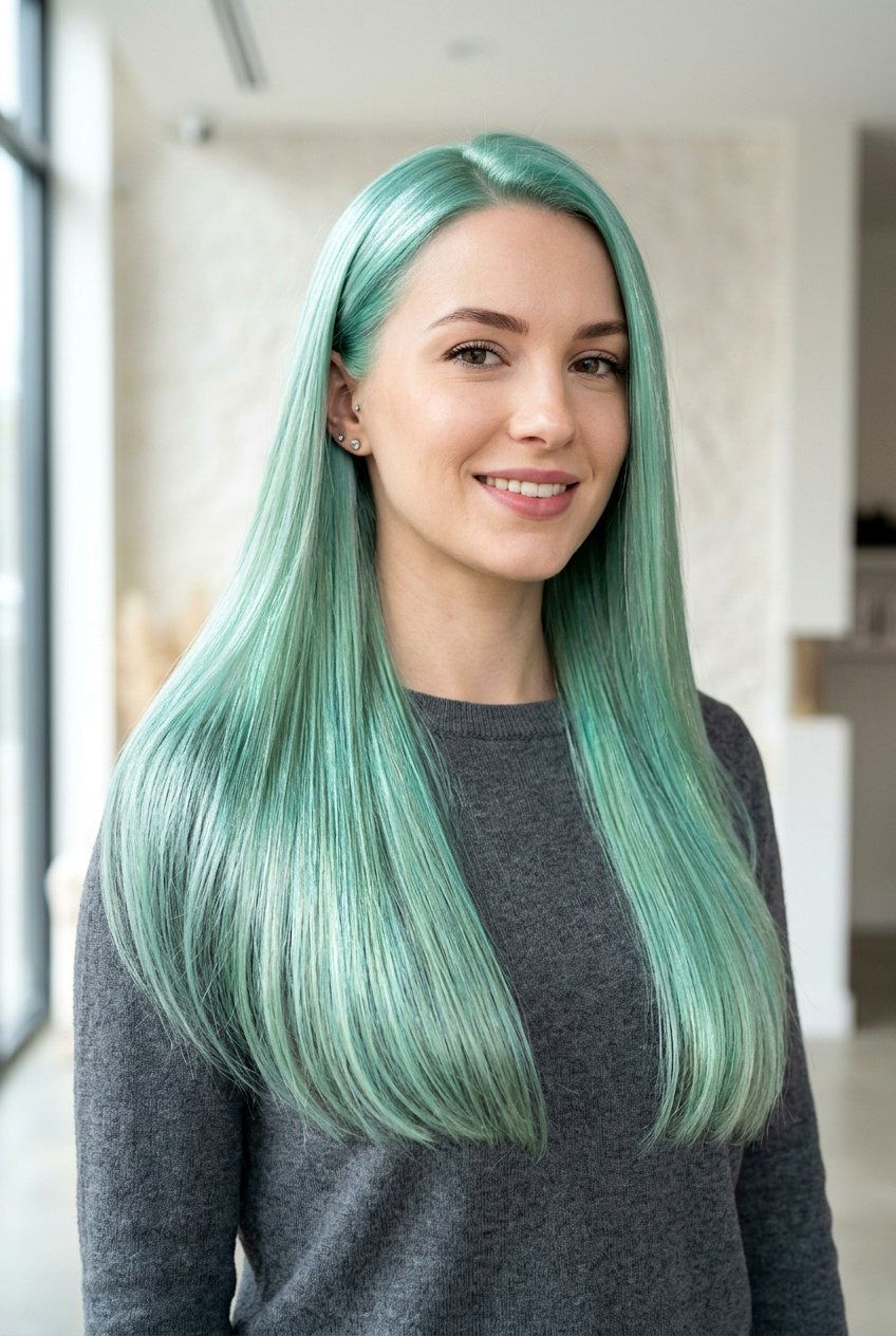 Metallic Mint Green Hair - 20 mint green hair color - 20 mint green hair color