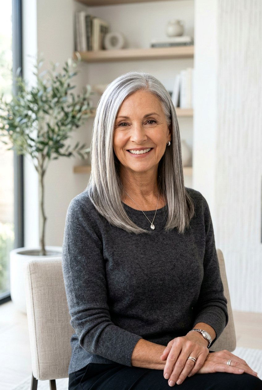 Metallic Pearl Gray Highlights For Seniors - 20 pearl gray highlights for women over 60 - 20 pearl gray highlights for women over 60