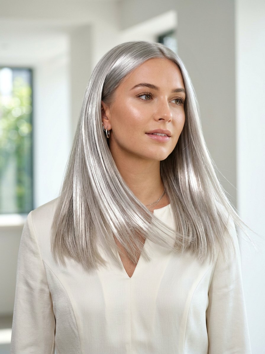Metallic Silver Blonde - 20 winter silver blonde hair color - 20 winter silver blonde hair color