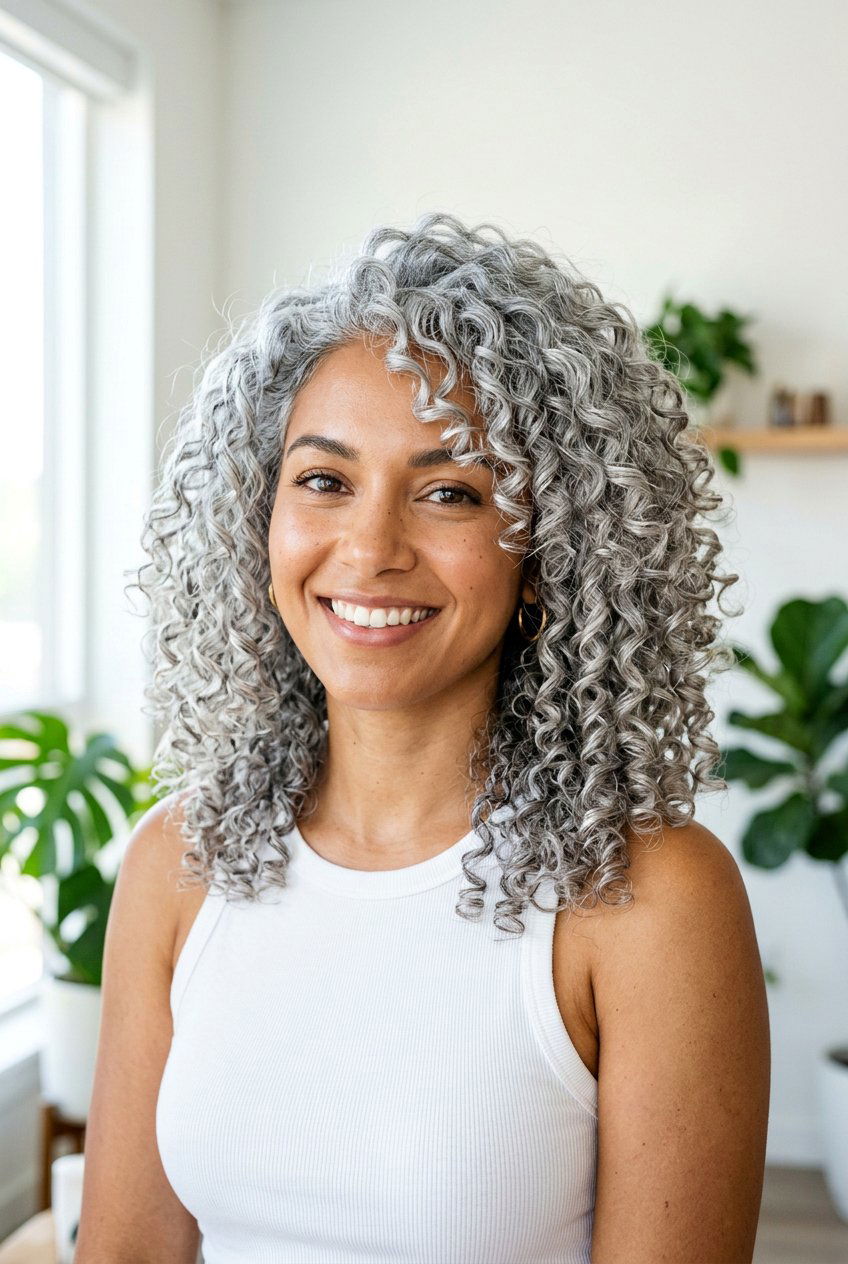 Metallic Silver Hair For Curly Hair - 20 metallic silver hair color - 20 metallic silver hair color