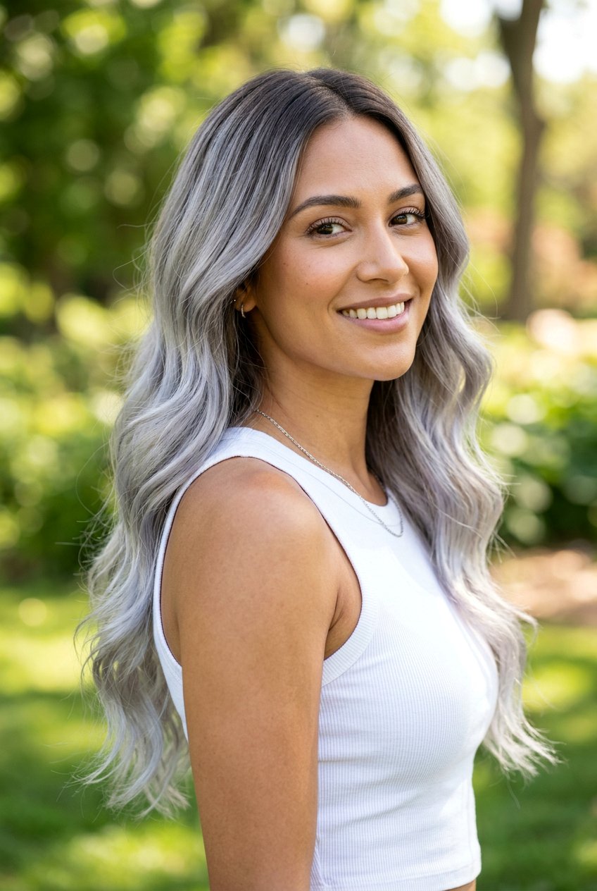 Metallic Silver Ombre Hair Color - 20 metallic silver hair color - 20 metallic silver hair color