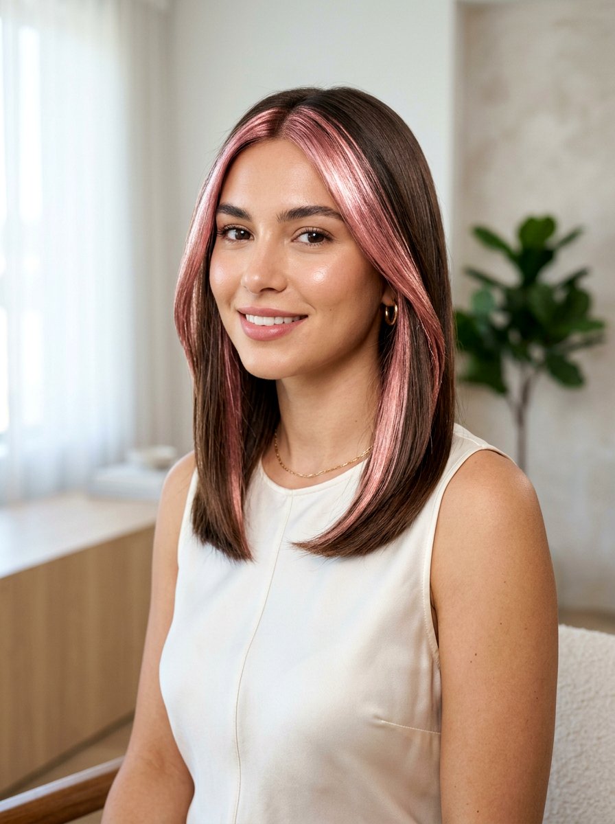 Metallic rose gold money piece - 20 rose gold money piece hair - 20 rose gold money piece hair