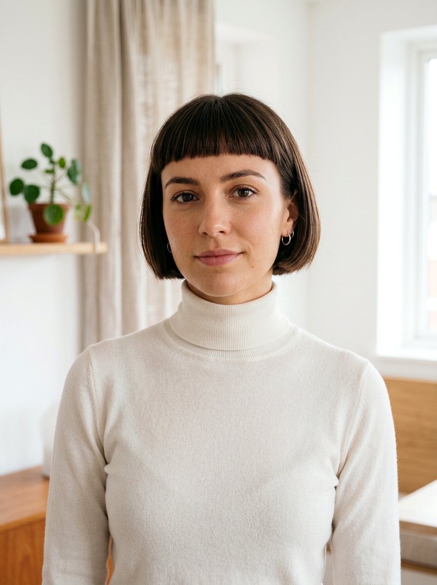 Micro Bang Bob - 20 college girls haircut ideas for campus - 20 college girls haircut ideas for campus