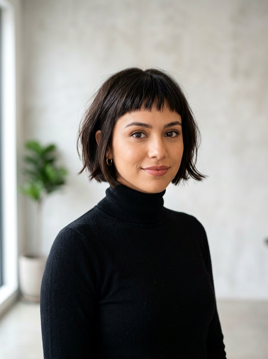 Micro Bang Bob - 20 soft goth haircut ideas - 20 soft goth haircut ideas