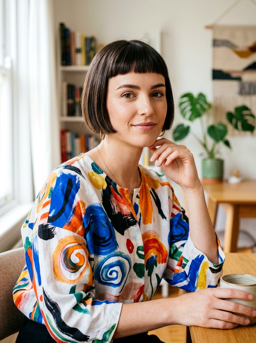 Micro Bang Bob Haircut - 20 trendy haircut for women 2026 - 20 trendy haircut for women 2026