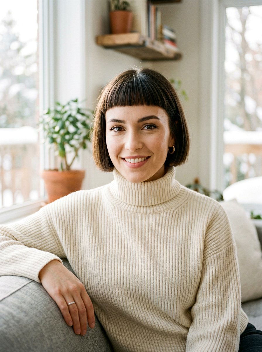 Micro Bangs Bob - 20 trendy haircut for fine hair 2026 - 20 trendy haircut for fine hair 2026