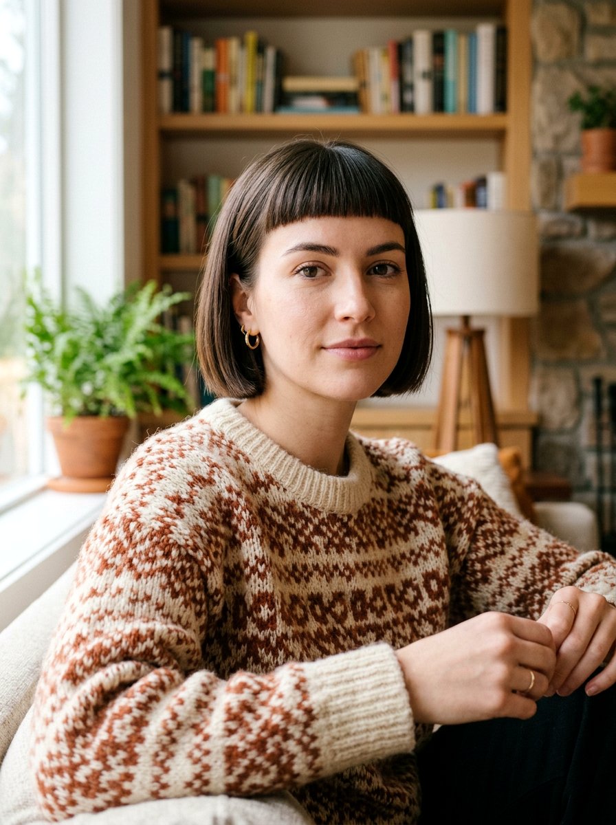 Micro Bangs Bob Haircut - 20 sleek hairstyle for fine straight hair - 20 sleek hairstyle for fine straight hair