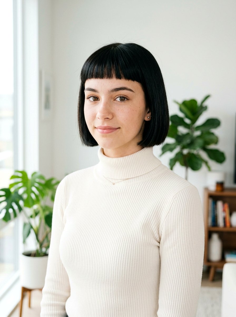 Micro Bangs Bob Haircut - 20 trendy haircut for teenage girls 2026 - 20 trendy haircut for teenage girls 2026