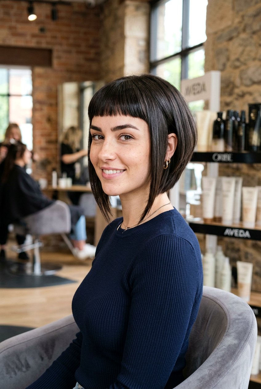 Micro Bangs Inverted Bob - 20 micro bangs bob haircut - 20 micro bangs bob haircut