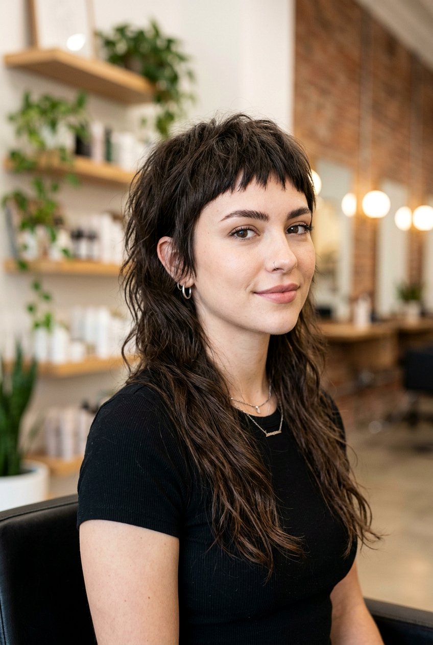 Micro Bangs Mullet Haircut - 20 mullet haircut for women - 20 mullet haircut for women