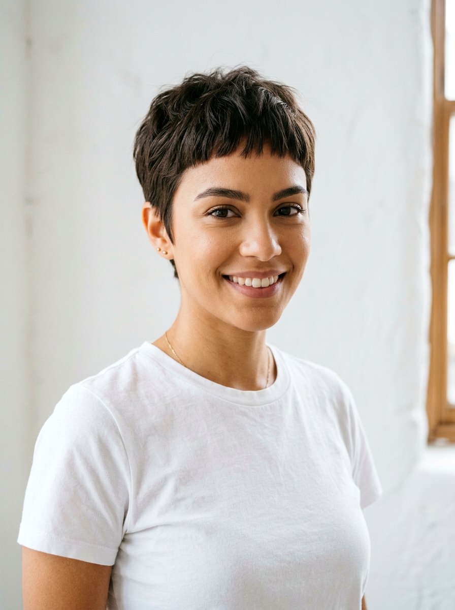 Micro Bangs Pixie Haircut - 20 summer haircut trends for women - 20 summer haircut trends for women